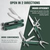 WORKPRO 18in1 Multi Tool Pliers Stainless Steel EDC Multitool with Pocket Knife 2 Safety Locks Belt Clip and Oxford Pouch Multipurpose Utility Multiuse Tool for Camping Outdoor ActivitiesGreen