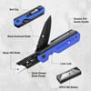 WORKPRO 2in1 Folding KnifeUtility Knife QuickChange Box Cutter with Belt Clip Liner Lock and G10 Handle Extra 10 SK5 Blades Included BlueBlue G10