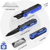 WORKPRO 2in1 Folding KnifeUtility Knife QuickChange Box Cutter with Belt Clip Liner Lock and G10 Handle Extra 10 SK5 Blades Included BlueBlue G10