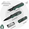 WORKPRO 2in1 Folding KnifeUtility Knife QuickChange Box Cutter with Belt Clip Liner Lock and G10 Handle Extra 10 SK5 Blades Included BlueGreen G10