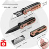 WORKPRO 2in1 Folding KnifeUtility Knife QuickChange Box Cutter with Belt Clip Liner Lock and G10 Handle Extra 10 SK5 Blades Included BlueWood