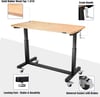 WORKPRO 60 Height Adjustable Work Table with Crank Handle and Casters 60 x 24 Wooden Top Standing Desk Workbench Heights from 2938 500 Lbs Load Capacity for Garage Office Home4FT Height Adjustable