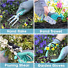 WORKPRO Aluminum Garden Tool Set 4PCS Heavy Duty Hand Garden Tools with Box Include Trowel Rake Pruner Garden Gloves Floral and Insect Printing Garden GiftsWhite