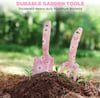 WORKPRO Aluminum Garden Tool Set 4PCS Heavy Duty Hand Garden Tools with Box Include Trowel Rake Pruner Garden Gloves Floral and Insect Printing Garden GiftsPink