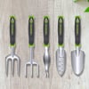 WORKPRO Aluminum Garden Tool Set 4PCS Heavy Duty Hand Garden Tools with Box Include Trowel Rake Pruner Garden Gloves Floral and Insect Printing Garden GiftsGreen