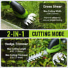 WORKPRO Cordless Grass Shear  Shrubbery Trimmer  2 in 1 Handheld Hedge Trimmer Electric Grass Trimmer Hedge ShearsGrass Cutter Rechargeable LithiumIon Battery and TypeC Cable Included WhiteGreen