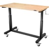 WORKPRO 60 Height Adjustable Work Table with Crank Handle and Casters 60 x 24 Wooden Top Standing Desk Workbench Heights from 2938 500 Lbs Load Capacity for Garage Office Home4FT Height Adjustable