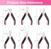 WORKPRO 6Piece Mini Pliers Set Needle Nose Long Nose Bent Nose Diagonal End Cutting and Linesman for Crafts Work Electronic Repair with Pouch  Pink RibbonPink