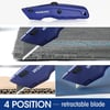 WORKPRO Premium Utility Knife 1PC Retractable All Metal Heavy Duty Box Cutter Quick Change Blade Razor Knife with 10 Extra BladesBlue