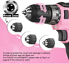 WORKPRO 20V Pink Cordless Drill Driver Set 38 Keyless Chuck 20 Ah Liion Battery 1 Hour Fast Charger and 11inch Storage Bag IncludedPink