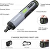 WORKPRO 4V Electric Screwdriver Rechargeable Cordless Screwdriver Set with 35 Bits Extension Rod USB Charging Cable in Carrying Case LED Light White GrayBlack Gray