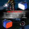 WORKPRO Bike Lights Set Ultra Bright 813 Modes Rechargeable Bicycle Light Set IP65 Waterproof Bike Lights for Night Riding 1200mAh Bike Headlight and Tail Light ReflectorsBlue