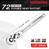 WORKPRO 2Piece Flex Head Ratchet Set 14 38 Drive 72Tooth Ratchet with Chromium Plating Quick Release Reversible Design 5 Degree Swing12 Drive