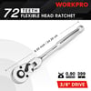 WORKPRO 2Piece Flex Head Ratchet Set 14 38 Drive 72Tooth Ratchet with Chromium Plating Quick Release Reversible Design 5 Degree Swing38 Drive