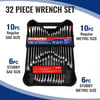 WORKPRO 32Piece SAE amp Metric Combination Wrench Set 12 PT Regular and Stubby Wrenches set with Organizer Tray CrV Steel Mirror Chrome PolishedWORKPRO 32Piece SAE amp Metric Combination Wrench Set 12 PT Regular and Stubby Wrenches set with Organizer Tray CrV Steel Mirror Chrome Polished