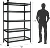 WORKPRO 5Tier Metal Storage Shelving Unit 48W x 24D x 72H Adjustable Storage Rack Heavy Duty Shelf 4000 lbs Load Capacity Total for Garage Kitchen Bathroom Warehouse BlackSliver36u201DW x 18u201DD x 72u201DH Grey