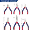 WORKPRO 6piece Mini Pliers Set  Needle Nose Diagonal Long Nose Bent Nose End Cutting and Linesman for Making Crafts Repairing Electronic Devices with PouchBlue