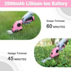 WORKPRO Pink Cordless Grass Shear amp Shrubbery Trimmer  2 in 1 Handheld Hedge Trimmer 72V Electric Grass Trimmer Hedge ShearsGrass Cutter 20Ah Rechargeable LithiumIon Battery  Pink RibbonPink