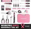 WORKPRO Pink Tool Box 258PCS Pink Tool Kit for Home Complete Household Tool Set with Pink Hammer Screwdriver Set Portable Toolkit for Home Repair New Apartment HouseWarming DIY  Pink RibbonWORKPRO Pink Tool Box 258PCS Pink Tool Kit for Home Complete Household Tool Set with Pink Hammer Screwdriver Set Portable Toolkit for Home Repair New Apartment HouseWarming DIY  Pink Ribbon