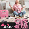 WORKPRO Pink Tool Box 258PCS Pink Tool Kit for Home Complete Household Tool Set with Pink Hammer Screwdriver Set Portable Toolkit for Home Repair New Apartment HouseWarming DIY  Pink RibbonWORKPRO Pink Tool Box 258PCS Pink Tool Kit for Home Complete Household Tool Set with Pink Hammer Screwdriver Set Portable Toolkit for Home Repair New Apartment HouseWarming DIY  Pink Ribbon