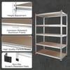 WORKPRO 5Tier Storage Shelving Unit 48W x 24D x 72H Adjustable Storage Rack Heavy Duty Aluminum Alloy Shelf 2750 lbs Load Capacity Total for Garage Kitchen Bathroom Warehouse W0820611 48u201DW x 24u201DD x 72u201DH