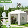 WORKPRO 8x 8 Portable Walkin Greenhouse Instant Popup Heavy Duty Gardening House Canopy with Durable PE Cover Indoor Outdoor Plant Winter House with Zipper Entry Doors and 2 Side Screen Windows8X 8 ftWhiteLarge