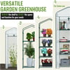 WORKPRO Greenhouse 56 x 56 x 77 Heavy Duty Walk in Greenhouses for Outdoors with Screen Windows Thicken PE Cover 3 Tier 8 Shelves Portable Green House Kit for Patio Backyard and Porch27 L x 19 W x 63 H  4 Tier