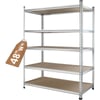 WORKPRO 5Tier Storage Shelving Unit 48W x 24D x 72H Adjustable Storage Rack Heavy Duty Aluminum Alloy Shelf 2750 lbs Load Capacity Total for Garage Kitchen Bathroom Warehouse W0820612 48u201DW x 24u201DD x 72u201DH