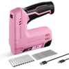 WORKPRO 36V Power Electric Cordless 2in1 Staple and Nail Gun 20Ah Battery Powered Stapler for Upholstery Carpentry Crafts DIY Including USB Charger Cable 2000PCS of Staples and Nails PinkPink