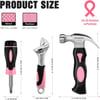 WORKPRO 10piece Pink Tool Kit Household Tools Set with Screwdriver Bits Holder Set Adjustable Wrench and Stubby Claw HammerPink RibbonWORKPRO 10piece Pink Tool Kit Household Tools Set with Screwdriver Bits Holder Set Adjustable Wrench and Stubby Claw HammerPink Ribbon