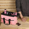 WORKPRO 13inch Tool Bag Wide Mouth Tool Tote Bag with Inside Pockets for Tool StoragePink