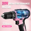 WORKPRO 20V Pink Cordless Drill Driver and Home Tool Set 141PCS Hand Tool Kit for DIY Home Maintenance 20 Ah Liion Battery 1 Hour Fast Charger and Tool Box Included  Pink RibbonWORKPRO 20V Pink Cordless Drill Driver and Home Tool Set 141PCS Hand Tool Kit for DIY Home Maintenance 20 Ah Liion Battery 1 Hour Fast Charger and Tool Box Included  Pink Ribbon