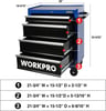 WORKPRO 42Inch 7Drawers Rolling Tool Chest Mobile Tool Storage Cabinet with Wooden Top Equipped with Casters Handle Drawer Liner and Locking System 1000 lbs Load Capacity26 inch