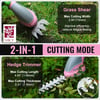 WORKPRO Cordless Grass Shear amp Shrubbery Trimmer  2 in 1 Handheld Hedge Trimmer Electric Grass Trimmer Hedge ShearsGrass Cutter Rechargeable LithiumIon Battery and TypeC Cable Included Pink RibbonPink