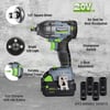 WORKPRO Cordless Impact Wrench 12 inch 20V Brushless Impact Gun High Torque 370 FtLbs 500NM Variable Speeds with 40 Ah Battery Fast Charger 4 Impact Sockets and Storage CaseWORKPRO Cordless Impact Wrench 12 inch 20V Brushless Impact Gun High Torque 370 FtLbs 500NM Variable Speeds with 40 Ah Battery Fast Charger 4 Impact Sockets and Storage Case