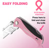 WORKPRO Folding Utility Knife Quick Change Box Cutter Pink Razor Knife for Cartons Cardboard Boxes with Blade Storage Design Extra 15 Blades Included  Pink RibbonPink