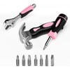 WORKPRO 10piece Pink Tool Kit Household Tools Set with Screwdriver Bits Holder Set Adjustable Wrench and Stubby Claw HammerPink RibbonWORKPRO 10piece Pink Tool Kit Household Tools Set with Screwdriver Bits Holder Set Adjustable Wrench and Stubby Claw HammerPink Ribbon