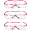 WORKPRO 3 pack Safety Glasses Z871 Anti Fog Eye Protection Safety Goggles Ideal for Lab Travel Dental Carpentry ConstructionPink