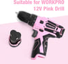 WORKPRO 12V Lithiumion Replacement Battery for 12V Pink Cordless Drill Driver