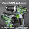 imageWORKPRO 20V Cordless Drill Combo Kit Drill Driver and Impact Driver with 2x 20Ah Batteries and 1 Hour Fast Charger