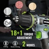 imageWORKPRO 20V Cordless Drill Driver Kit 38 Keyless Chuck 20 Ah Liion Battery 1 Hour Fast Charger and 11inch Green Storage Bag IncludedGreen