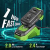 imageWORKPRO 20V Cordless Drill Driver Kit 38 Keyless Chuck 20 Ah Liion Battery 1 Hour Fast Charger and 11inch Green Storage Bag IncludedGreen