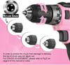 imageWORKPRO 20V Cordless Drill Driver Kit 38 Keyless Chuck 20 Ah Liion Battery 1 Hour Fast Charger and 11inch Green Storage Bag IncludedPink