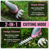 imageWORKPRO Cordless Grass Shear ampamp Shrubbery Trimmer  2 in 1 Handheld Hedge Trimmer Electric Grass Trimmer Hedge ShearsGrass Cutter Rechargeable LithiumIon Battery and TypeC Cable Included Pink RibbonPink