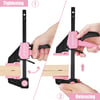 imageWORKPRO Mini Bar Clamps for Woodworking 6quot2 and 412quot2 4Piece OneHanded ClampSpreader LightDuty QuickChange F Clamp with 150lbs Load Limit  Pink RibbonPink