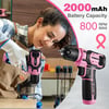 imageWORKPRO Pink Power Drill Set 8V Cordless Drill Driver Set with 53pcs Bit Set 20Ah Electric Cordless Drill Kit with 38quot Keyless Chuck and Variable Speed Trigger Portable Drill for DIY Pink RibbonPink