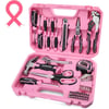 imageWORKPRO 52Piece Pink Tools Set Household Tool Kit with Storage Toolbox Basic Tool Set for Home Garage Apartment Dorm New House Back to School and as a Gift  Pink Ribbon