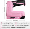 imageWORKPRO 36V Power Electric Cordless 2in1 Staple and Nail Gun 20Ah Battery Powered Stapler for Upholstery Crafts DIY Including USB Charger Cable 2000PCS of Staples and Nails  Pink RibbonPink