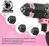 imageWORKPRO Pink Cordless 20V Lithiumion Drill Driver Set 1 Battery Charger and Storage Bag Included  Pink Ribbon