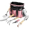 imageWORKPRO 8Piece Pink Garden Tool Set Stainless Steel Gardening Tools with Wood Handle Including Garden Tote Gloves Trowel Hand Weeder Cultivator and More Gardening Gifts For Women  Pink RibbonPink